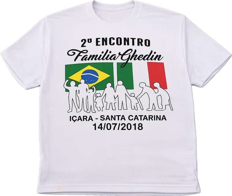 Camisa do 2º Encontro da Família Ghedin, Içara, 2018