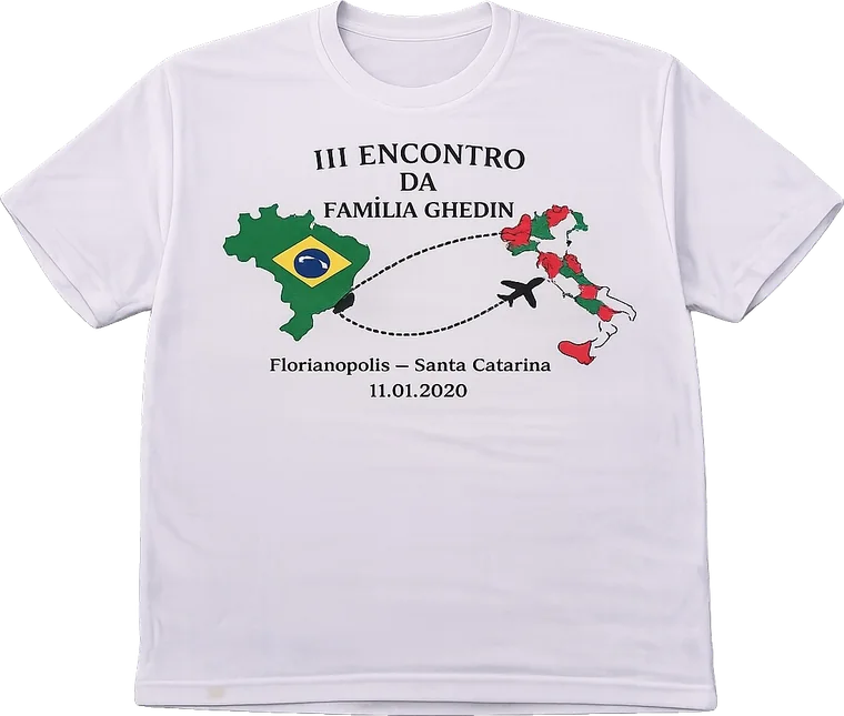Camisa do III Encontro da Família Ghedin, Florianópolis, 2020